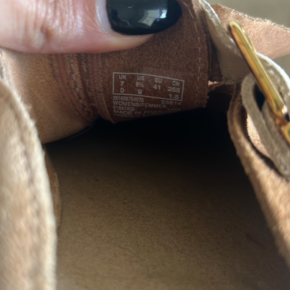 Clarks Tan Suede Two Tone Mules - Picture 7 of 9